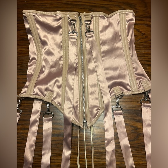 Pink Satin Akira Corset with Straps